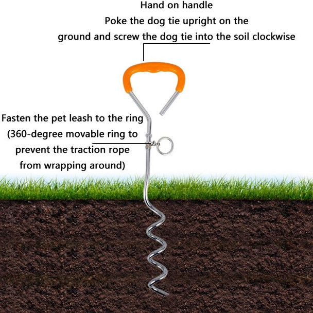 Outdoor Pet Leash Stainless Steel Ground Nail Fixing Bolt, Specification Classic + Wire Rope