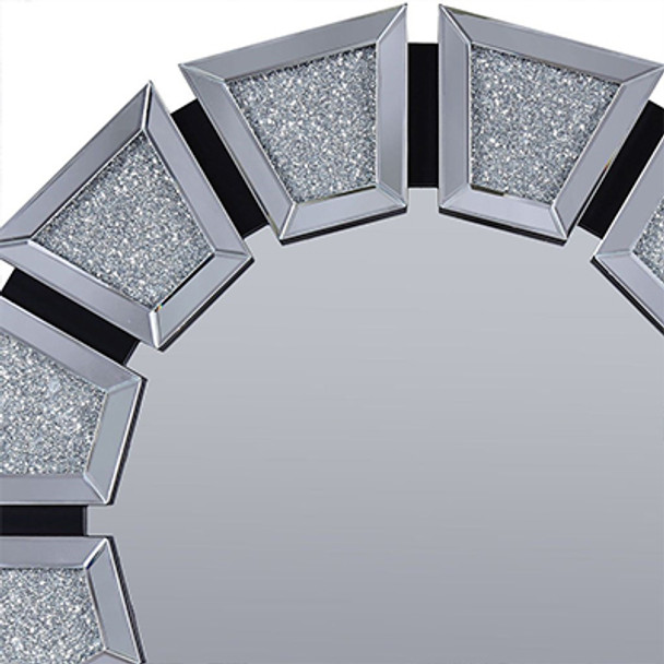 Home Vive - Round Crystal Wall Mirror