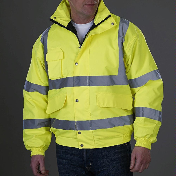 Winter Warm Waterproof Short Multi-pocket Reflective Cotton Jacket, Size: XL(Fluorescent Orange)