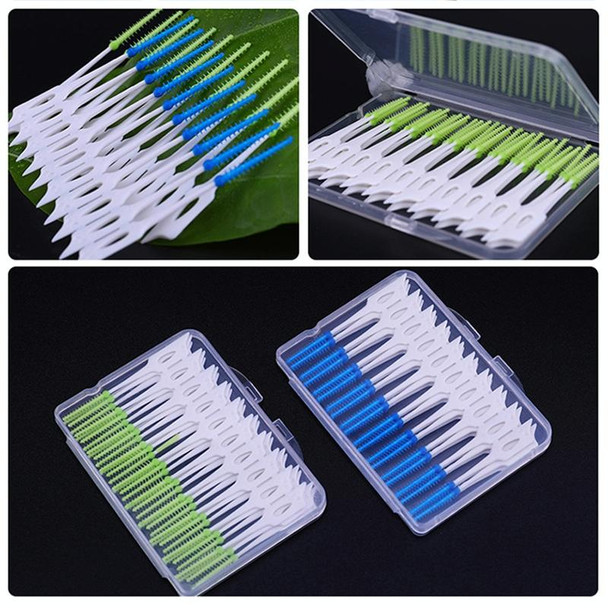 40pcs /Box Silicone Interdental Brushing Oral Cleaning Gap Brush(Green)