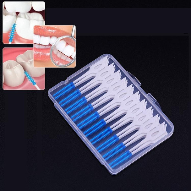 40pcs /Box Silicone Interdental Brushing Oral Cleaning Gap Brush(Blue)
