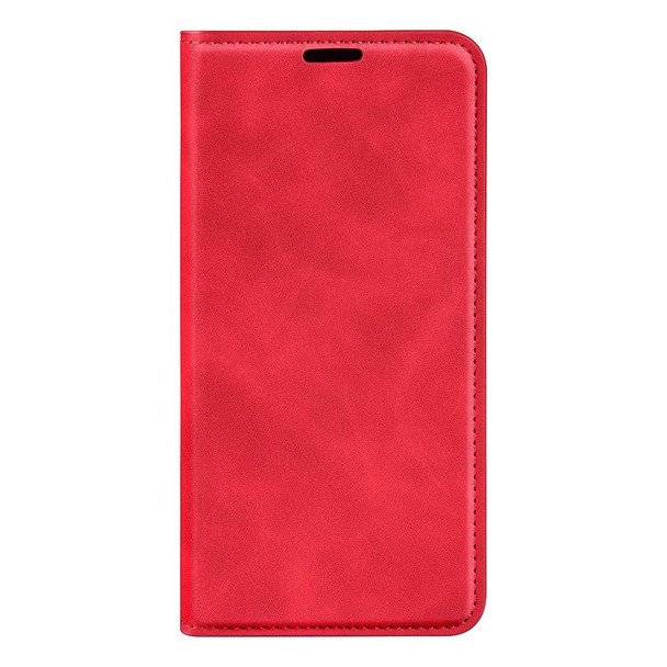 For Motorola Moto G84 Retro-skin Magnetic Suction Leatherette Phone Case(Red)