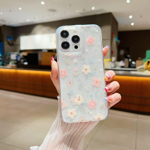 For iPhone 7 / 8 / SE 2022 Fresh Small Floral Epoxy TPU Phone Case(D02 Hand-painted Flower)