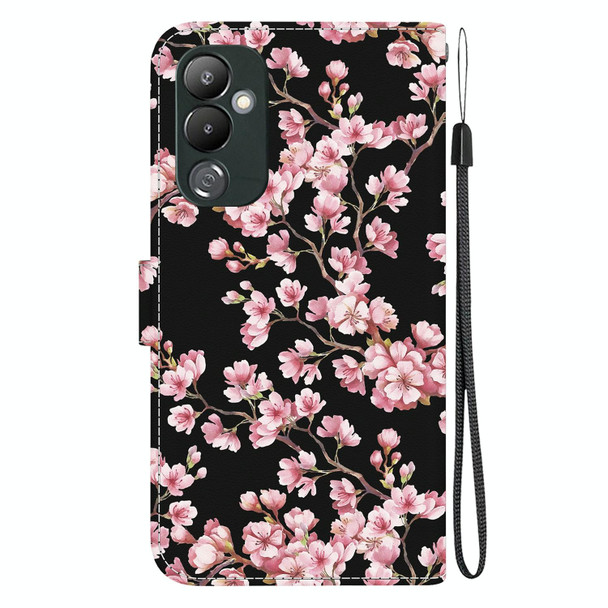 For Tecno Pova 4 Crystal Texture Colored Drawing Leatherette Phone Case(Plum Bossom)