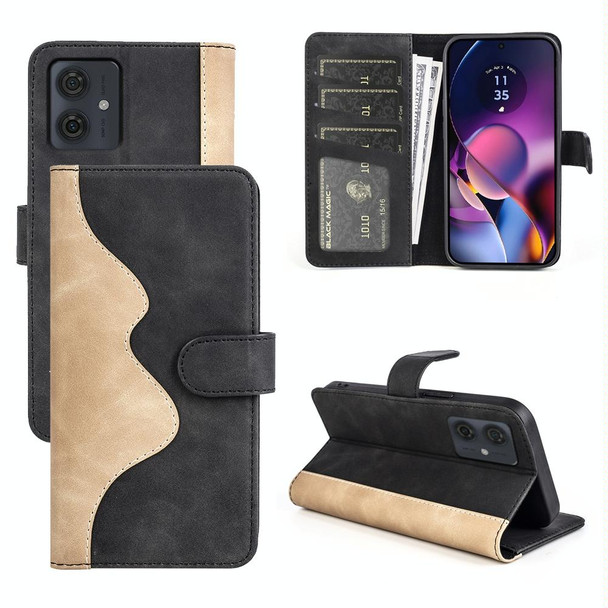 For Motolora Moto G54 Stitching Horizontal Flip Leatherette Phone Case(Black)