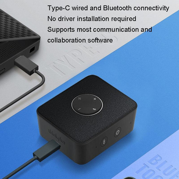 Lenovo Thinkplus MCP01 Intelligent Video Conference Omnidirectional Microphone Sound Portable Bluetooth Microphone Speaker(Black)