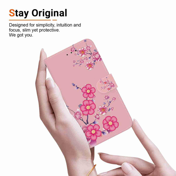 For Motorola Edge 40 Pro Crystal Texture Colored Drawing Leatherette Phone Case(Cherry Blossoms)