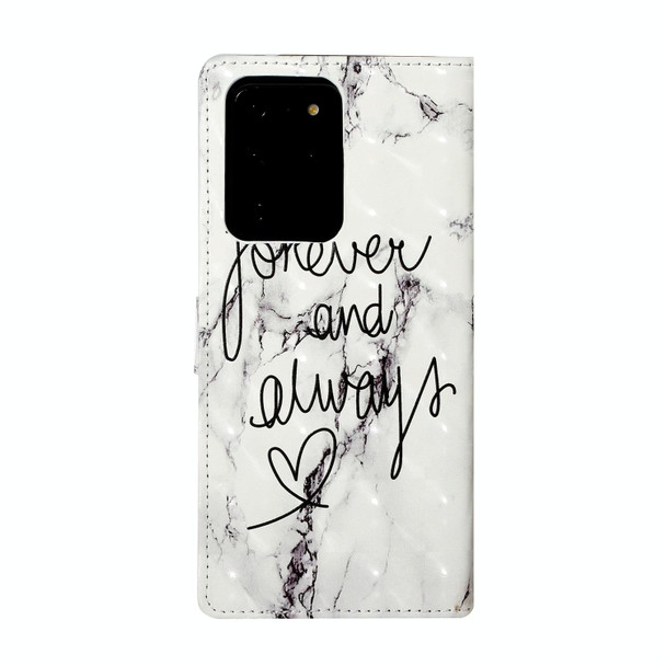 For Samsung Galaxy S20 Ultra Oil Embossed 3D Drawing Leatherette Phone Case(Words Marble)