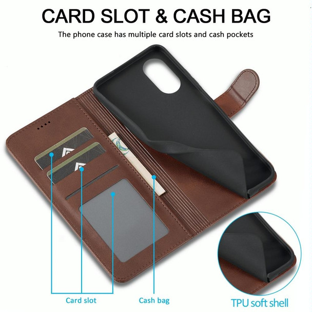 For OPPO Reno8 T 4G LC.IMEEKE Calf Texture Horizontal Flip Leatherette Case(Brown)