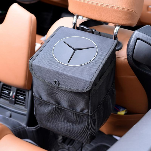 With Cover Car Trash Can Foldable Car Chair Back Trash Can Waterproof Box, Size: 20 x 20 x 30cm(Black)