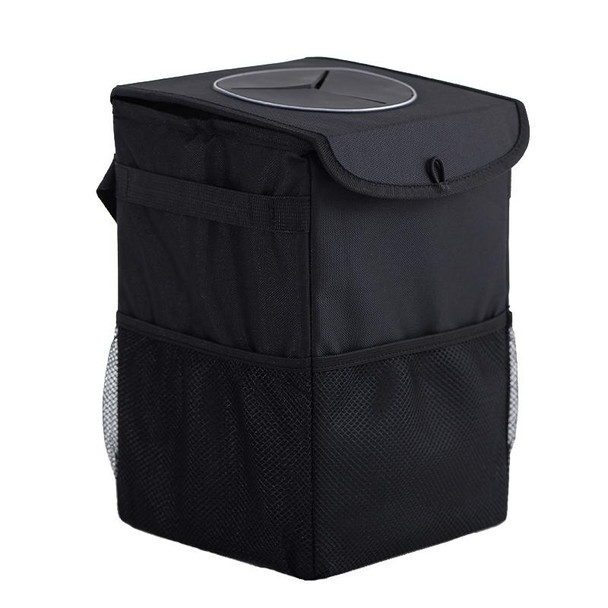 With Cover Car Trash Can Foldable Car Chair Back Trash Can Waterproof Box, Size: 20 x 20 x 30cm(Black)