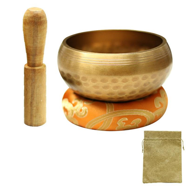 Buddha Sound Bowl Yoga Meditation Copper Bowl, Size: Diameter 8.5cm(Bowl+Mat+Wooden Stick+Linen Bag)