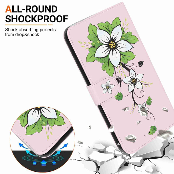 For Tecno Spark Go 2023 / Pop 7 Pro Crystal Texture Colored Drawing Leatherette Phone Case(Lily)