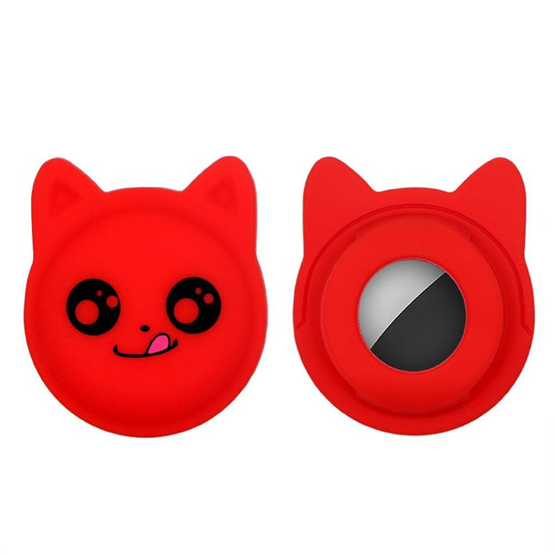 Naughty Smiley Cute Cartoon Pet Collar Anti-lost Tracker Silicone Case - AirTag(Red)