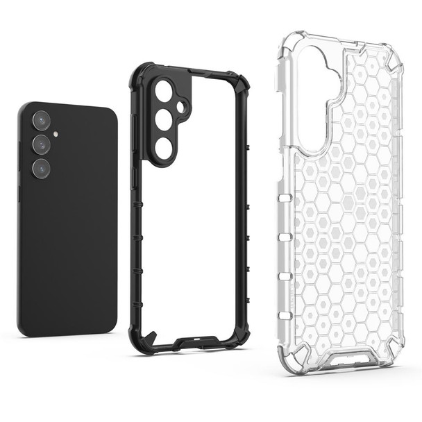 For Samsung Galaxy S23 FE 5G Shockproof Honeycomb Phone Case(Black)