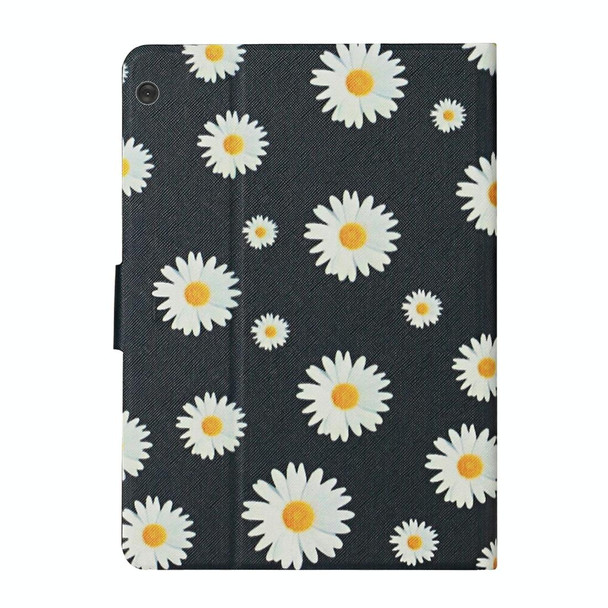 For Lenovo Tab M10  Flower Pattern Horizontal Flip Leatherette Case with Card Slots & Holder(Small Daisies)