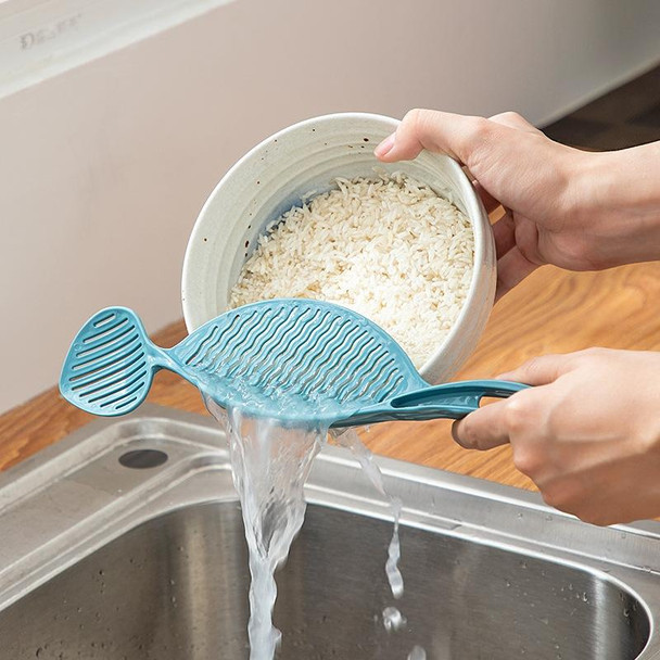 10 PCS Household Rice Scoop Drainer Does Not Hurt The Hand Washing Rice Sieve(Blue)