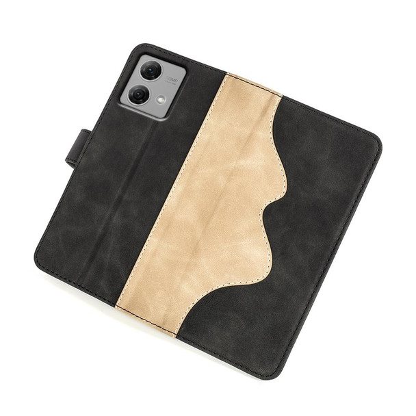 For Motolora Moto G84 Stitching Horizontal Flip Leatherette Phone Case(Black)