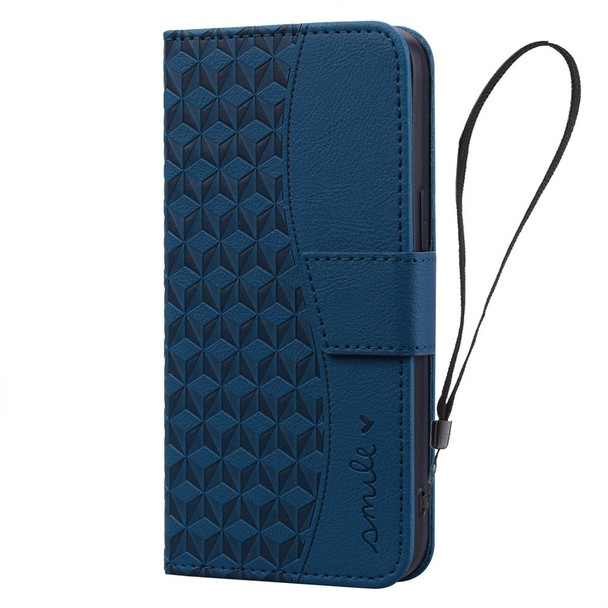 For Samsung Galaxy S21 Ultra 5G Business Diamond Buckle Leatherette Phone Case with Lanyard(Royal Blue)