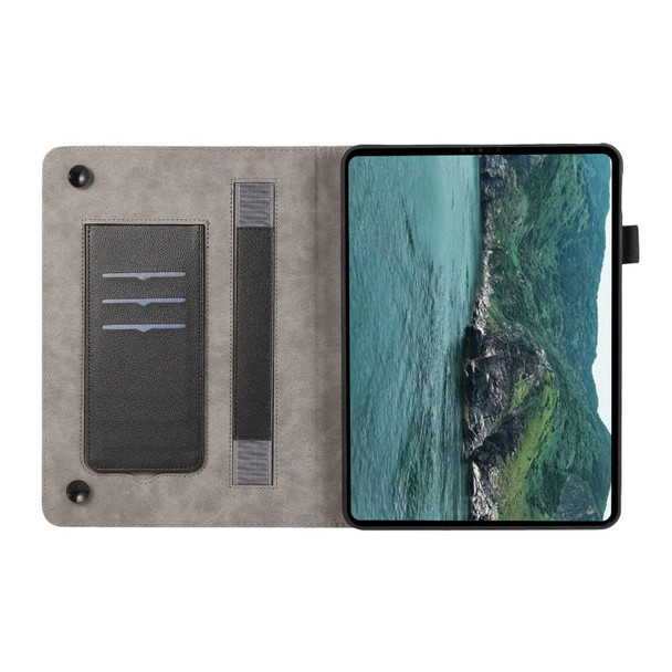 For iPad 10.2 2021 / 2020 Litchi Texture Leatherette Sucker Tablet Case(Black)