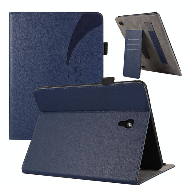 For Samsung Galaxy Tab A 10.5 / T590 Litchi Texture Leatherette Sucker Tablet Case(Dark Blue)