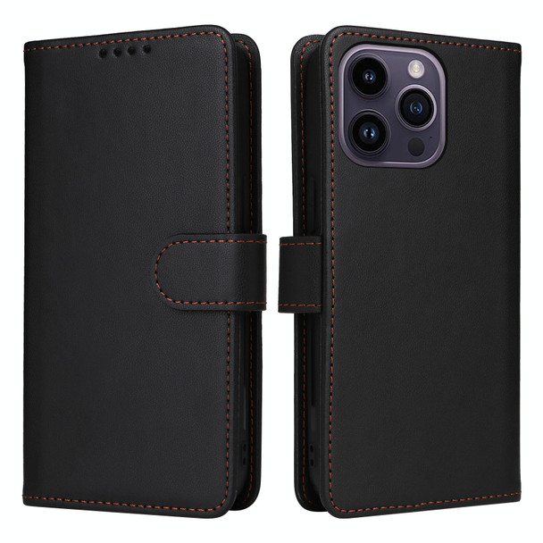 For iPhone 14 Pro Max BETOPNICE BN-005 2 in 1 Detachable Imitate Genuine Leatherette Phone Case(Black)