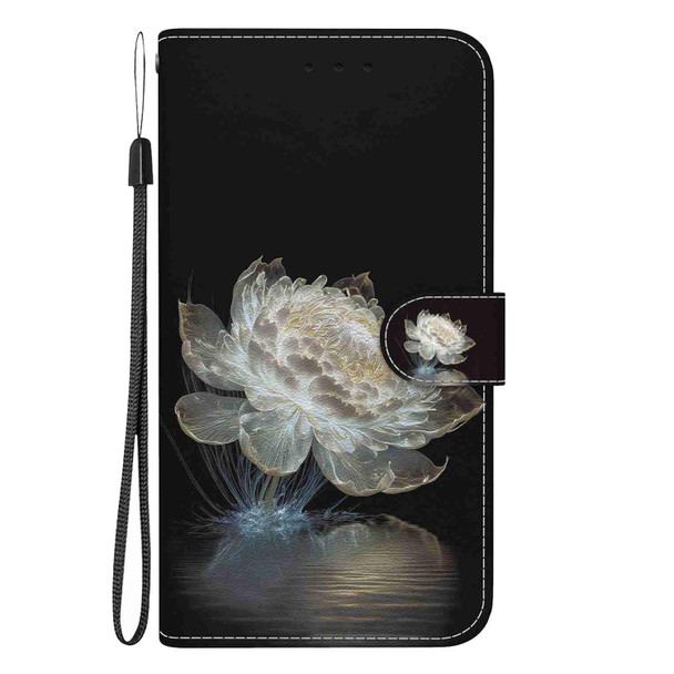 For Samsung Galaxy S21+ 5G Crystal Texture Colored Drawing Leatherette Phone Case(Crystal Peony)