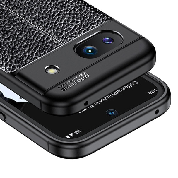 For Google Pixel 8a Litchi Texture Shockproof TPU Phone Case(Black)