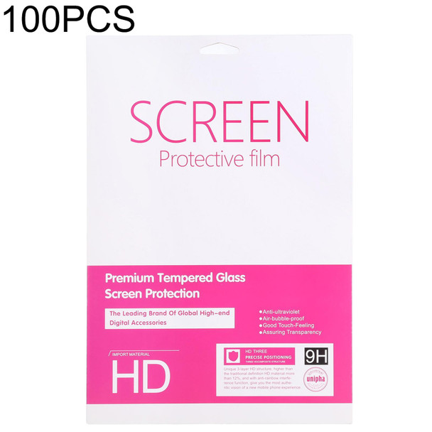 100 PCS - 10 inch Tempered Glass Film Screen Protector Paper Package