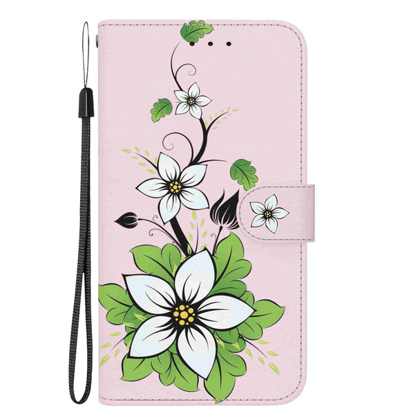 For OPPO K11x / OnePlus Nord CE 3 Lite Crystal Texture Colored Drawing Leatherette Phone Case(Lily)
