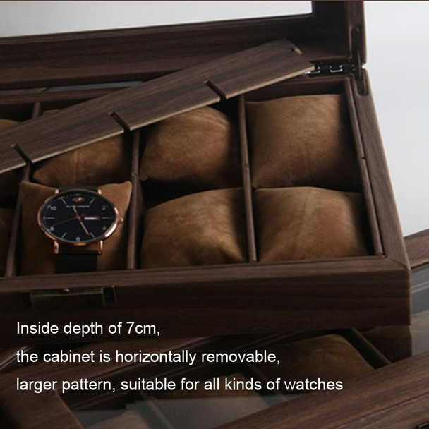 Wood Grain Leather Watch Display Box Watch Storage Case Jewelry Box, Style: 6 Digit Long