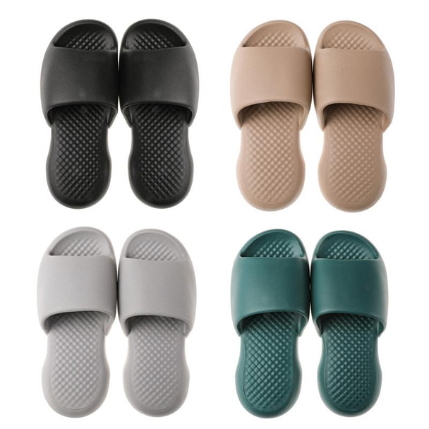 Summer Super Thick Soft Bottom Plastic Slippers Men Indoor Defensive Household Bath Slippers, Size:42-43(Dark Green)