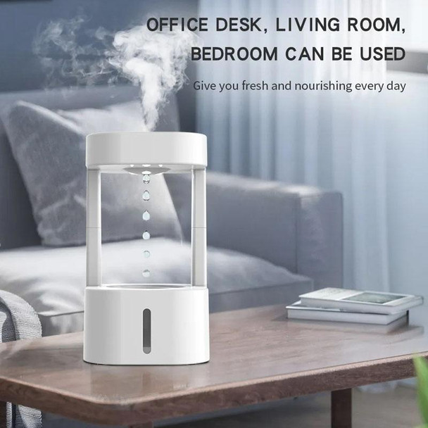 580ml Anti-gravity Humidifier Water Droplet Backflow Atomizer Aromatherapy Machine(White Light)