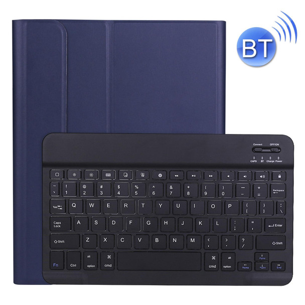 A11B Bluetooth 3.0 Ultra-thin ABS Detachable Bluetooth Keyboard Leatherette Tablet Case with Holder & Pen Slot for iPad Pro 11 inch 2021 (Dark Blue)