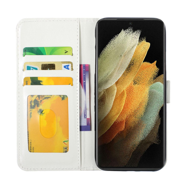 For Samsung Galaxy S21 Ultra 5G Oil Embossed 3D Drawing Leatherette Phone Case(Flower Fairy)