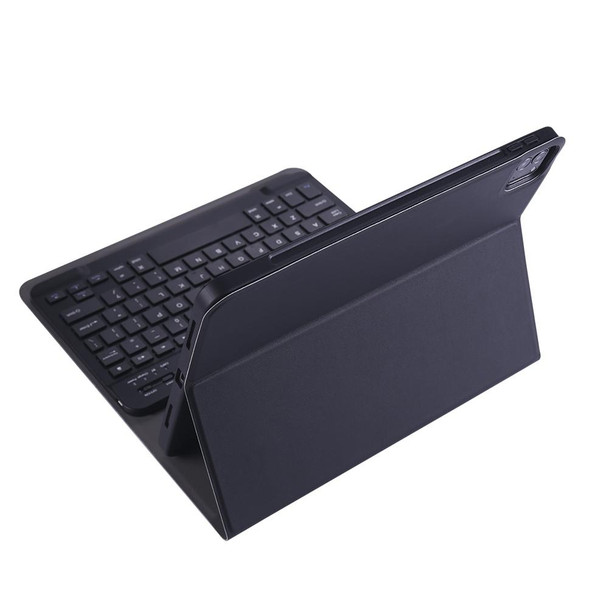 A11B Bluetooth 3.0 Ultra-thin ABS Detachable Bluetooth Keyboard Leatherette Tablet Case with Holder & Pen Slot for iPad Pro 11 inch 2021 (Black)