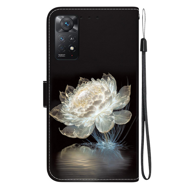 For Xiaomi Redmi Note 11 Pro Global Crystal Texture Colored Drawing Leather Phone Case(Crystal Peony)