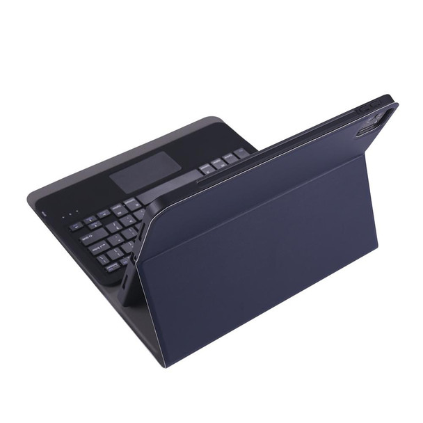 A11B-A Ultra-thin ABS Detachable Bluetooth Keyboard Tablet Case with Touchpad & Pen Slot & Holder for iPad Pro 11 inch 2021 (Dark Blue)