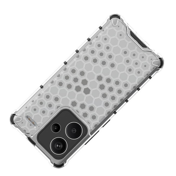 For Redmi Note 13 Pro+ Shockproof Honeycomb Phone Case(Black)
