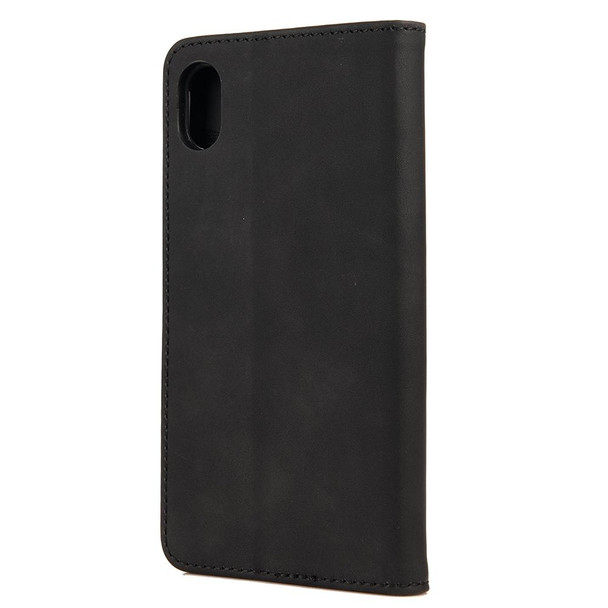 Skin Feel Splicing Leather Phone Case - iPhone X / XS(Black)