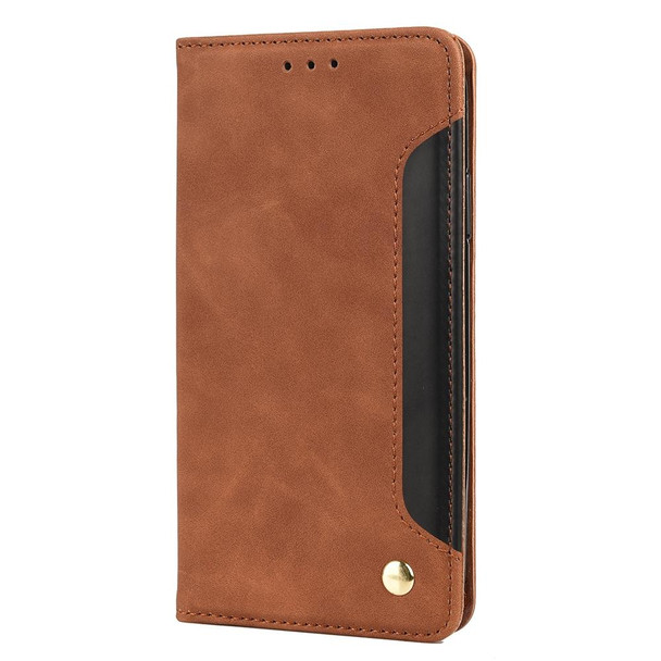 Skin Feel Splicing Leather Phone Case - iPhone X / XS(Brown)