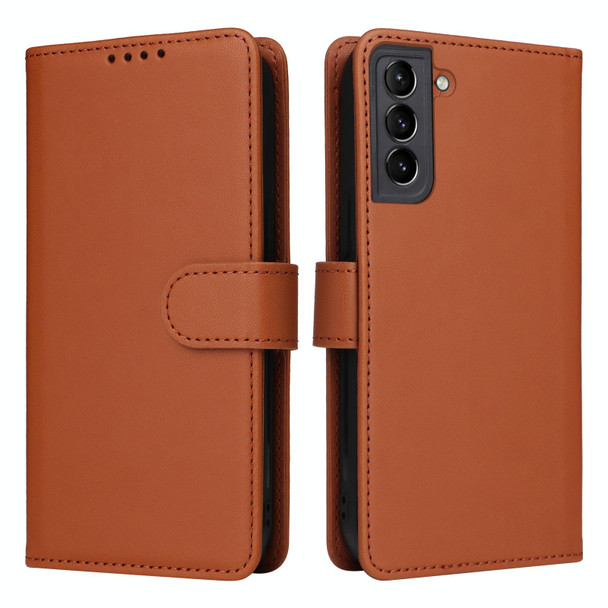 For Samsung Galaxy S21+ BETOPNICE BN-005 2 in 1 Detachable Imitate Genuine Leatherette Phone Case(Brown)