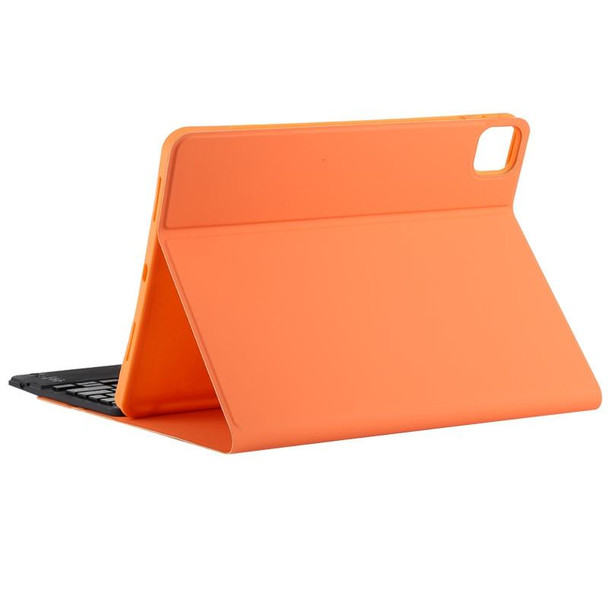 TG11BC Detachable Bluetooth Black Keyboard Microfiber Leather Tablet Case for iPad Pro 11 inch (2020), with Touchpad & Pen Slot & Holder (Orange)
