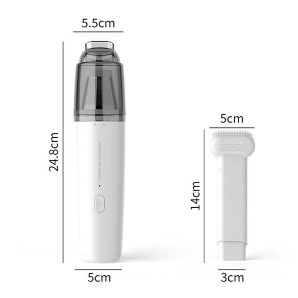 Mini Portable Detachable Wireless Handheld Powerful Car Vacuum Cleaner, Style: Metal Filter (White)