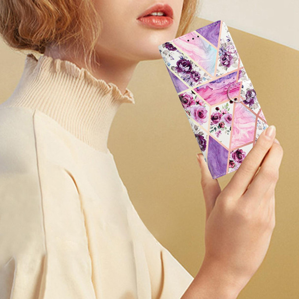 For OPPO A78 4G Colored Drawing Leatherette Phone Case(Purple Marble)