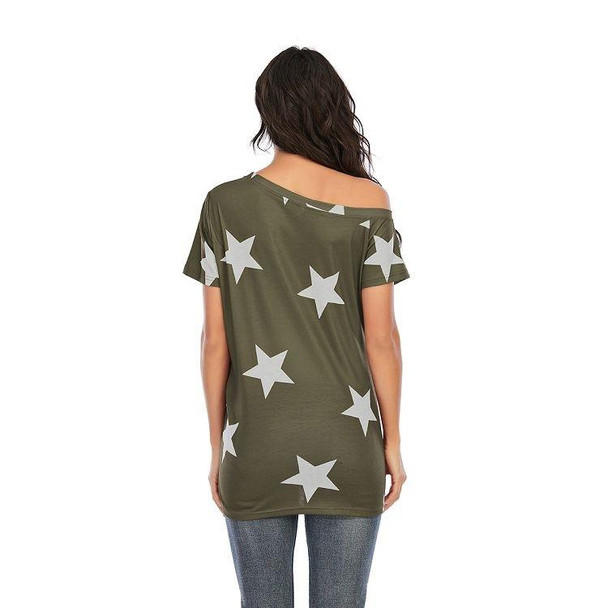 Printed Short-sleeved T-shirt Plus Size Maternity Wear (Color:Army Green Size:M)