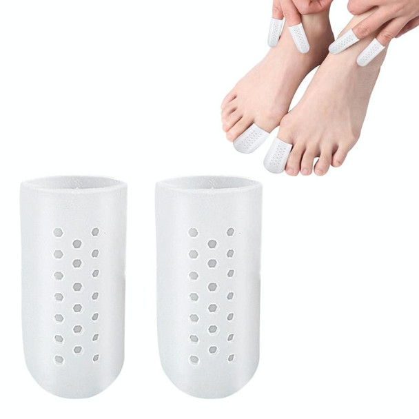 1pair Breathable Perforated Toe Protectors Anti Wear Sleeves, Size: S(White)