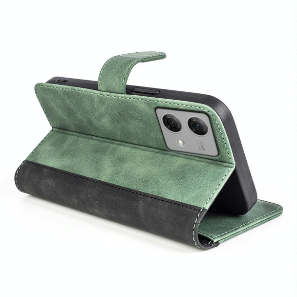 For Motolora Moto G84 Stitching Horizontal Flip Leatherette Phone Case(Green)