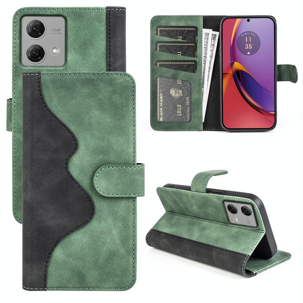 For Motolora Moto G84 Stitching Horizontal Flip Leatherette Phone Case(Green)