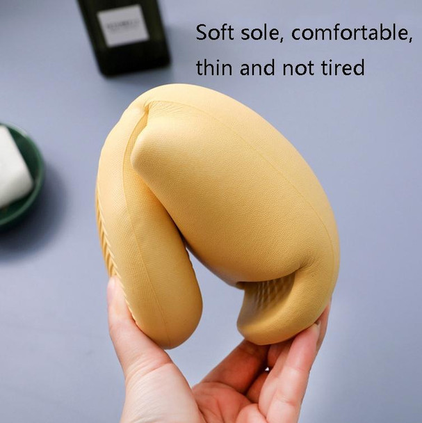 Summer Super Thick Soft Bottom Plastic Slippers Men Indoor Defensive Household Bath Slippers, Size:40-41(Khaki)